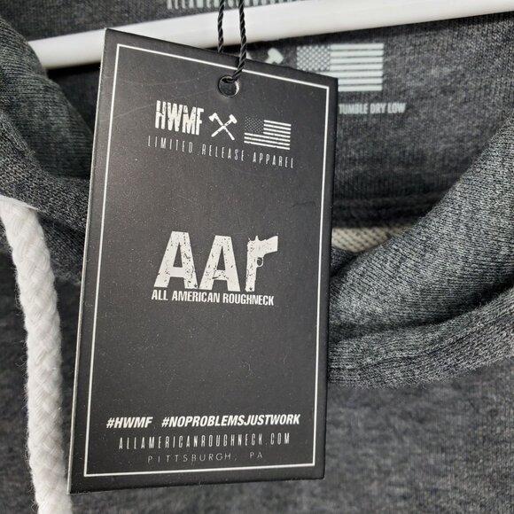 NWT All American Roughneck Here To Work Easy Living French Terry Hoodie Small - Picture 3 of 12